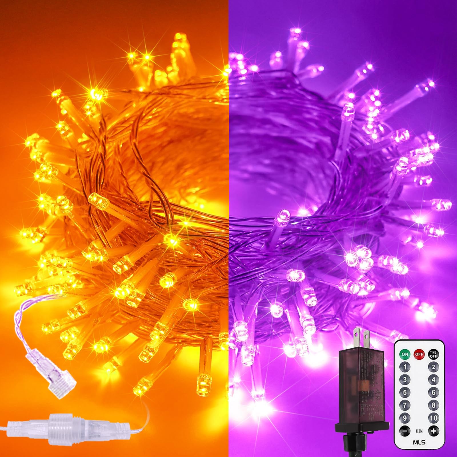 200 LED Connectable String Lights with Remote, Halloween Lights Outdoor