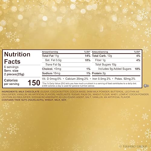 Vista 21 de Ferrero Rocher - Caja de regalo de chocolates, 12 unidades, surtido gourmet prémium, chocolate con leche y avellana, chocolate negro y coco, 4.6