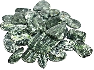 Kanta 100Cts, Natural Seraphinite Loose Gemstone Wholesale Cabochon Lot, Jewelry Making Loose Gemstone, Healing Crystals, Bulk Gemstone, Seraphinite Loose Gemstone Multicolor, Mix Size, Gemstone, seraphinite