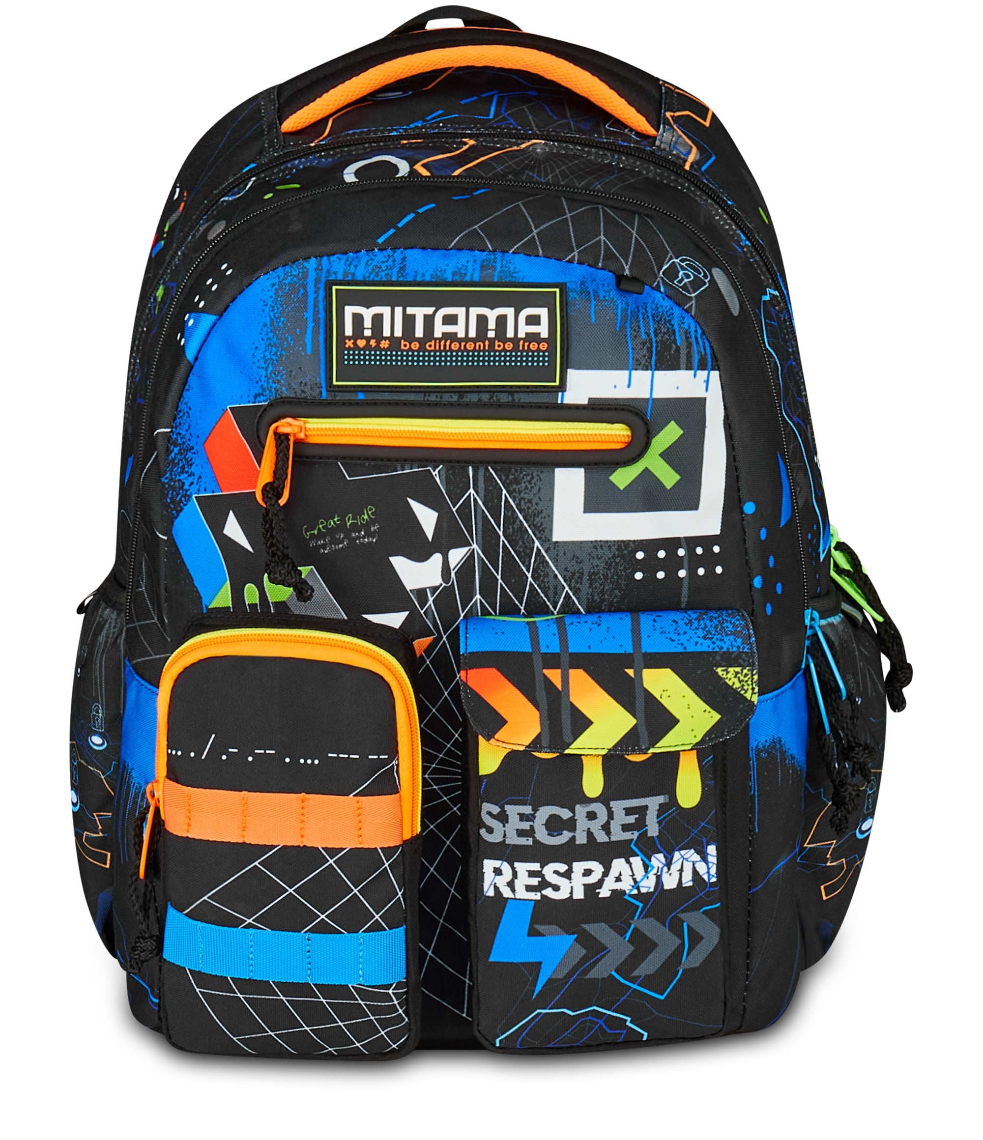 Mitama Zaino New Plus CYBERPLAY, Blu, Zaino Scuola Elementare, 30 L, Super Capiente, Ergonomico, Robusto, per Bambino