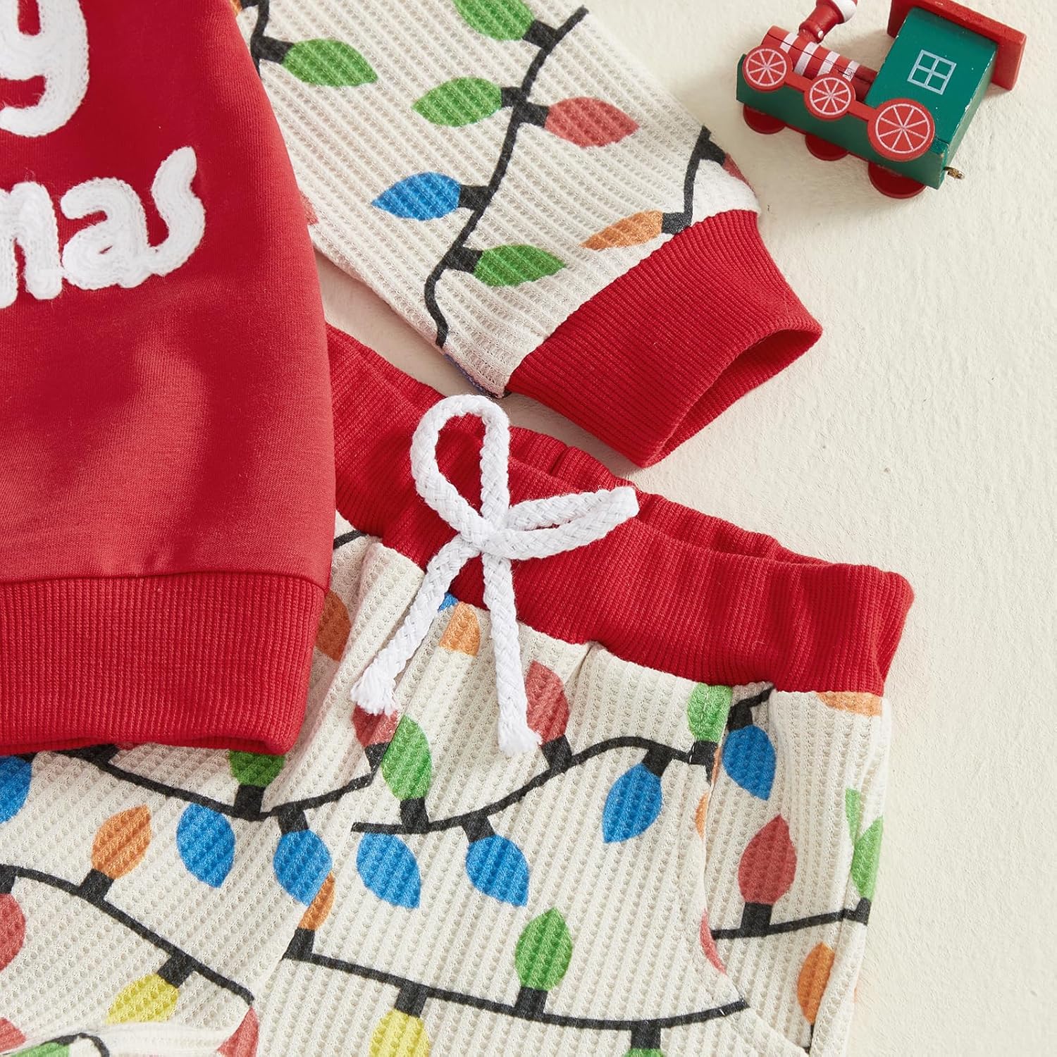 Toddler Baby Boy Christmas Valentines Outfit Letter Lover Boy Sweatshirt Pullover Light Heart Pants Set Clothes - Image 5