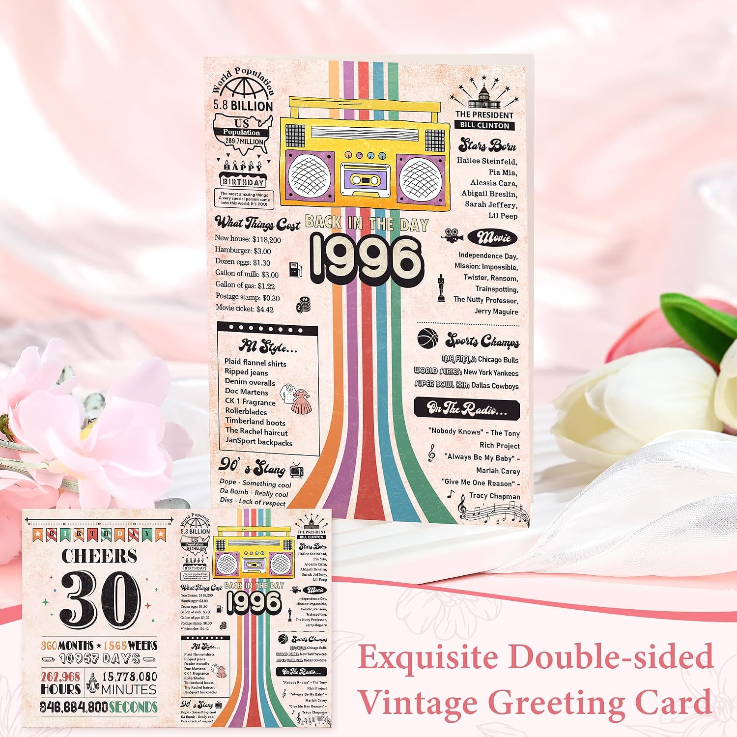 30th Birthday Gifts for Women Birthday Gifts for 30 Year Old Women Cool 1966 Gift ideas for Woman Unique 30th Presents for Her Happy 30th Bday Decoration for Daughter Ladies Friend Wife Coworker image 5
