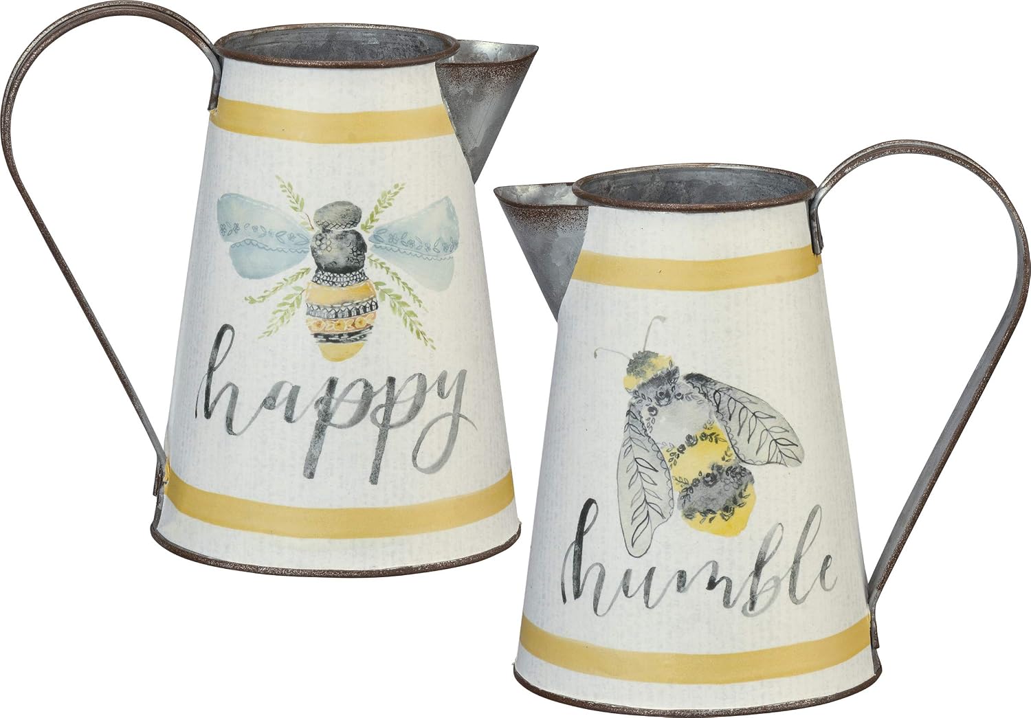 Primitives by Kathy Decorative Metal Pitcher, Medium, Happy Humble
