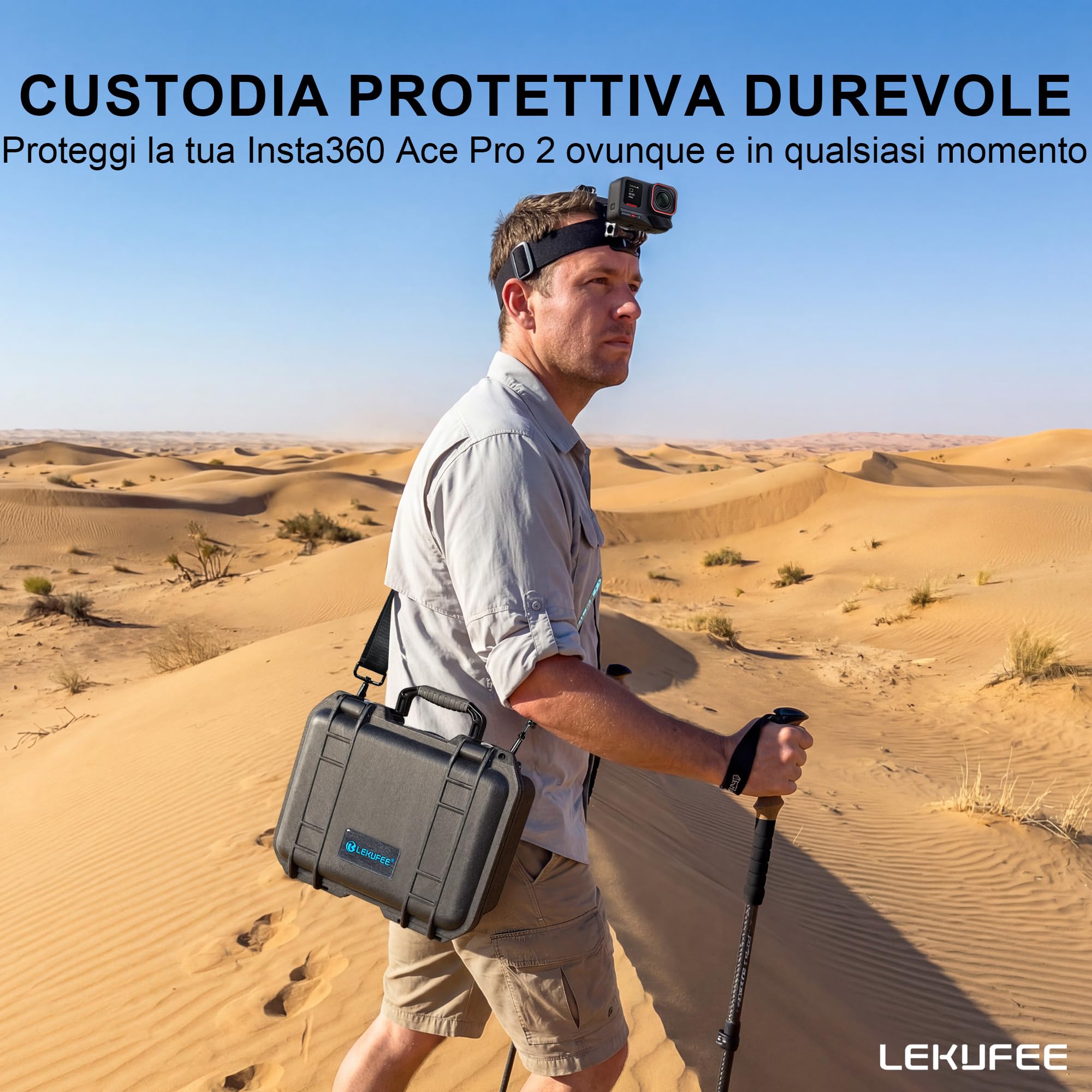 LEKUFEE Custodia Rigida Impermeabile per Insta360 Ace Pro 2/Insta360 Ace Pro/Insta360 Ace/Camera d'azione impermeabile e altri accessori (solo Valigia)
