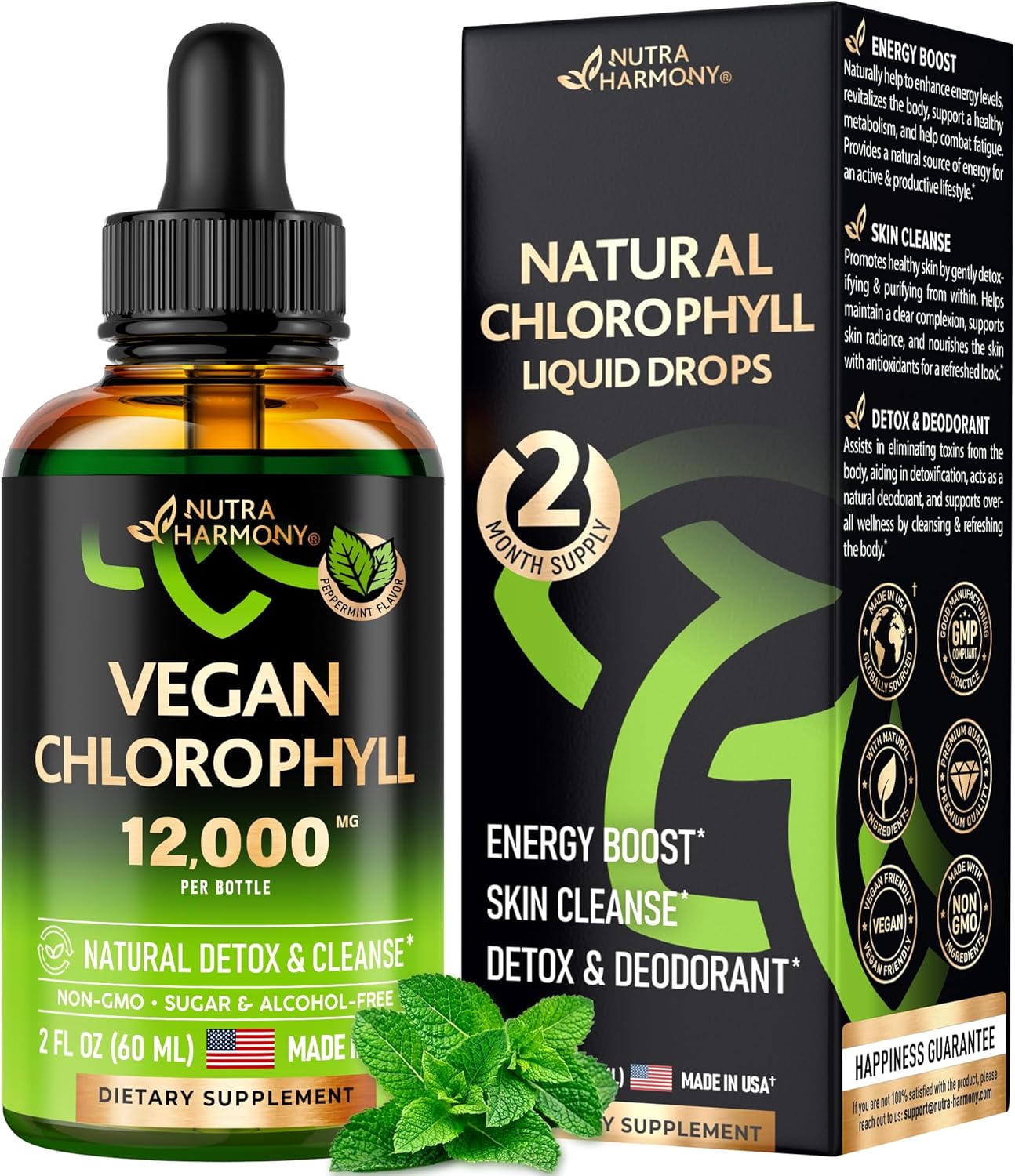 Vegan Chlorophyll Liquid Drops 12000 mg Extra Strength