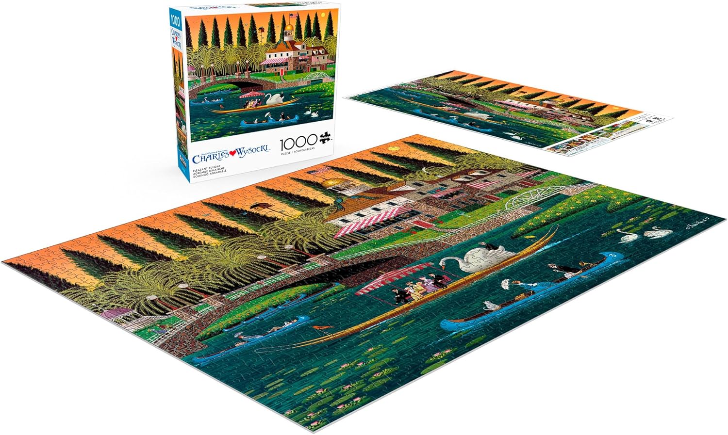 Buffalo Games – Pleasant Sunday – Charles Wysocki – 1000 Piece Jigsaw Puzzle ​ Colorful Puzzle for Adults – Precision-Cut Pieces, Beautiful Artwork, and Hours of Relaxing Fun