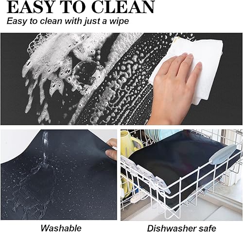 Miniatura 5 de UBeesize Revestimientos de horno grandes de 75 pulgadas para la parte inferior del horno libre de BPA y PFOA, alfombrillas gruesas y resistentes de
