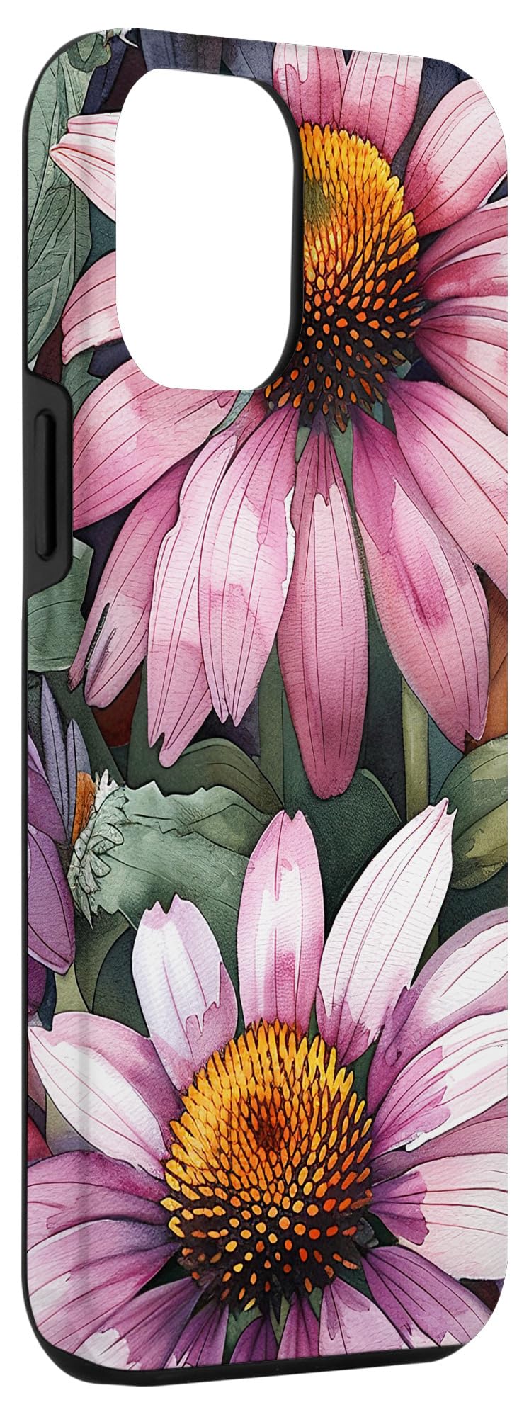 iPhone 14 Plus Echinacea Flower Watercolor Pattern Graphic Case - Image 3