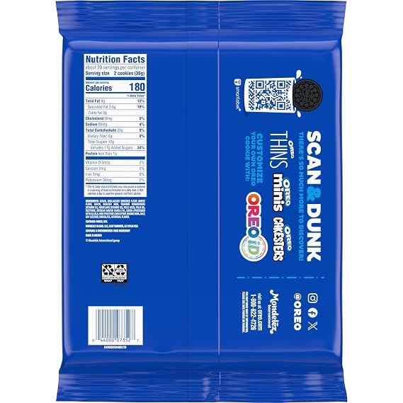 OREO Mega Stuf Chocolate Sandwich Cookies, Party Size, 8 - 1 lb 9.35 oz Packs
