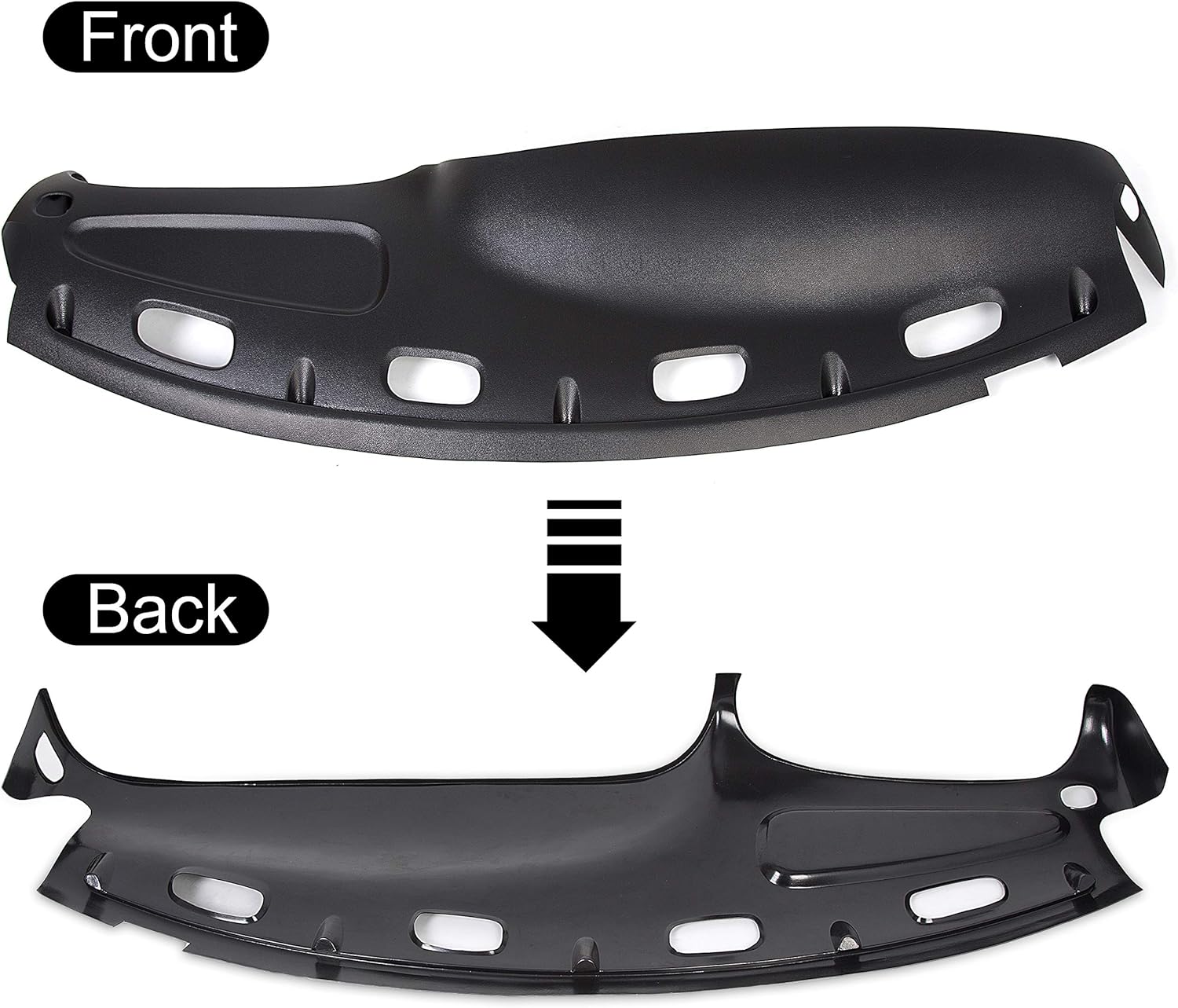 ECOTRIC Dashboard Cover Compatible with 1998-2001 Dodge Ram 1500/1998-2002 Dodge Ram 2500 3500 Black Dash Pad Cover