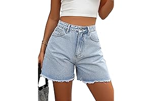 Tailored Women's Dad Shorts: Denim with Pocket for Moms