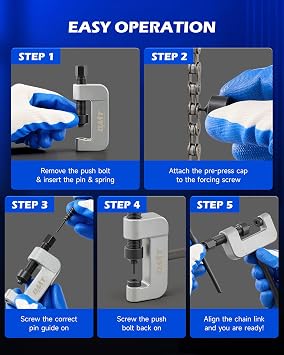 OMT Motorcycle Chain Rivet Tool, 20pc Chain Breaker Kit For 25 To 630