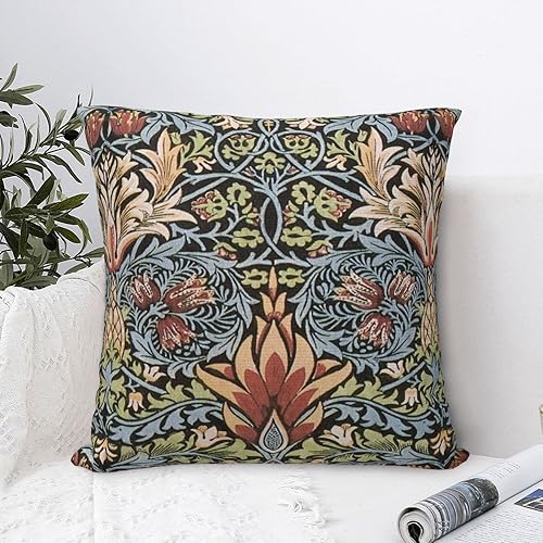 Dripglw William Floral Arts 7 Morris - Fundas de almohada de 18 x 18 pulgadas, almohada estética para dormitorio, funda de almohada decorativa de