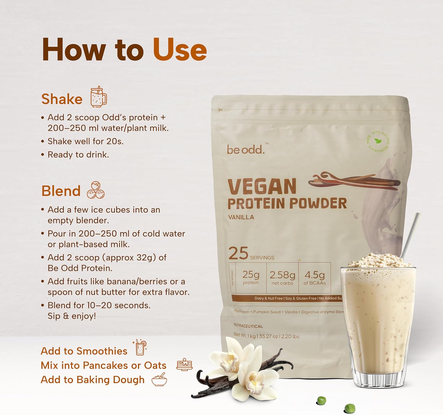 Vegan Protein Powder (1kg, Vanilla)