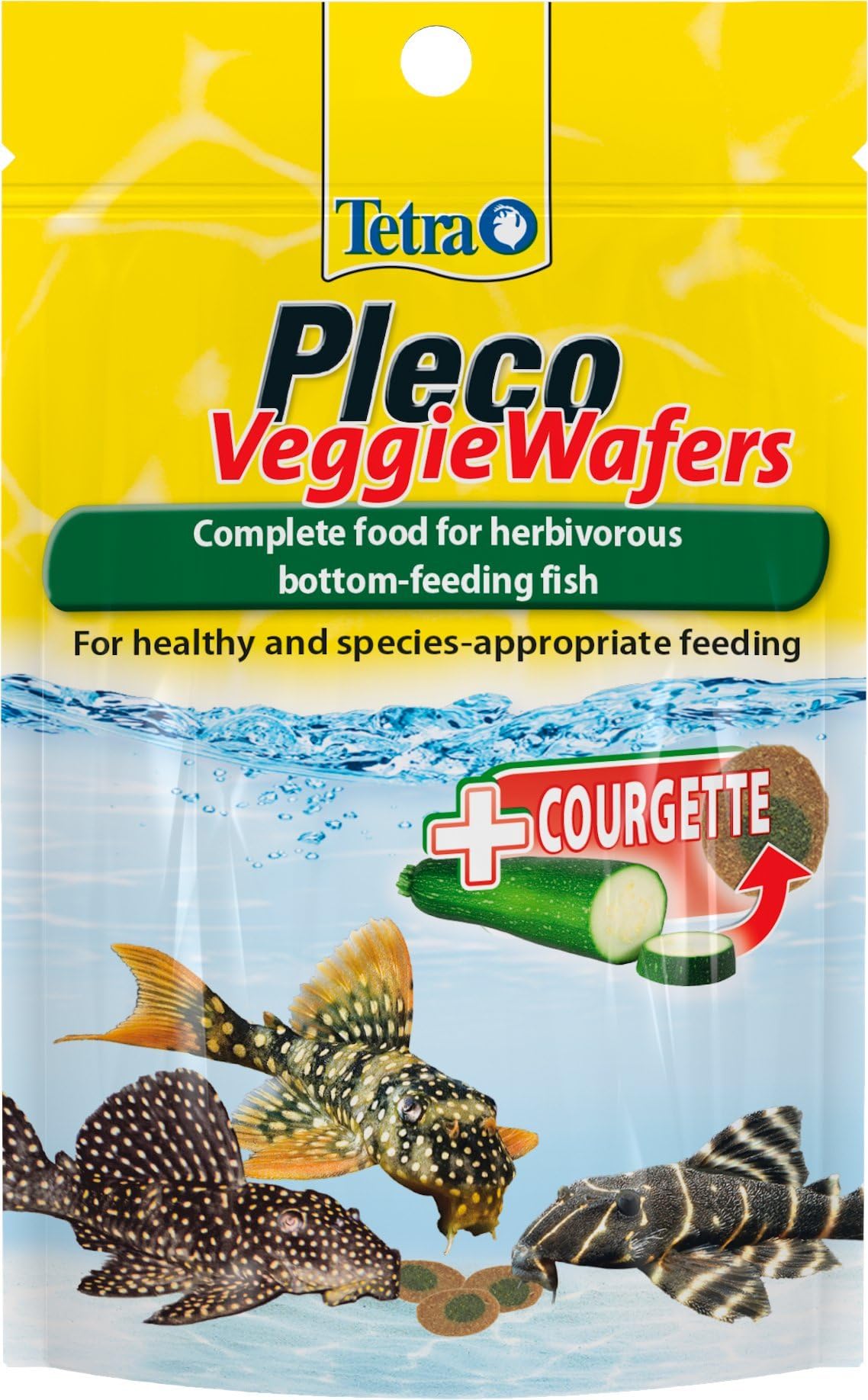 Tetra Pleco Veggie Wafers Fish Food, Complete Fish Food for Herbivorous Bottom-Feeding Fish, 42 g
