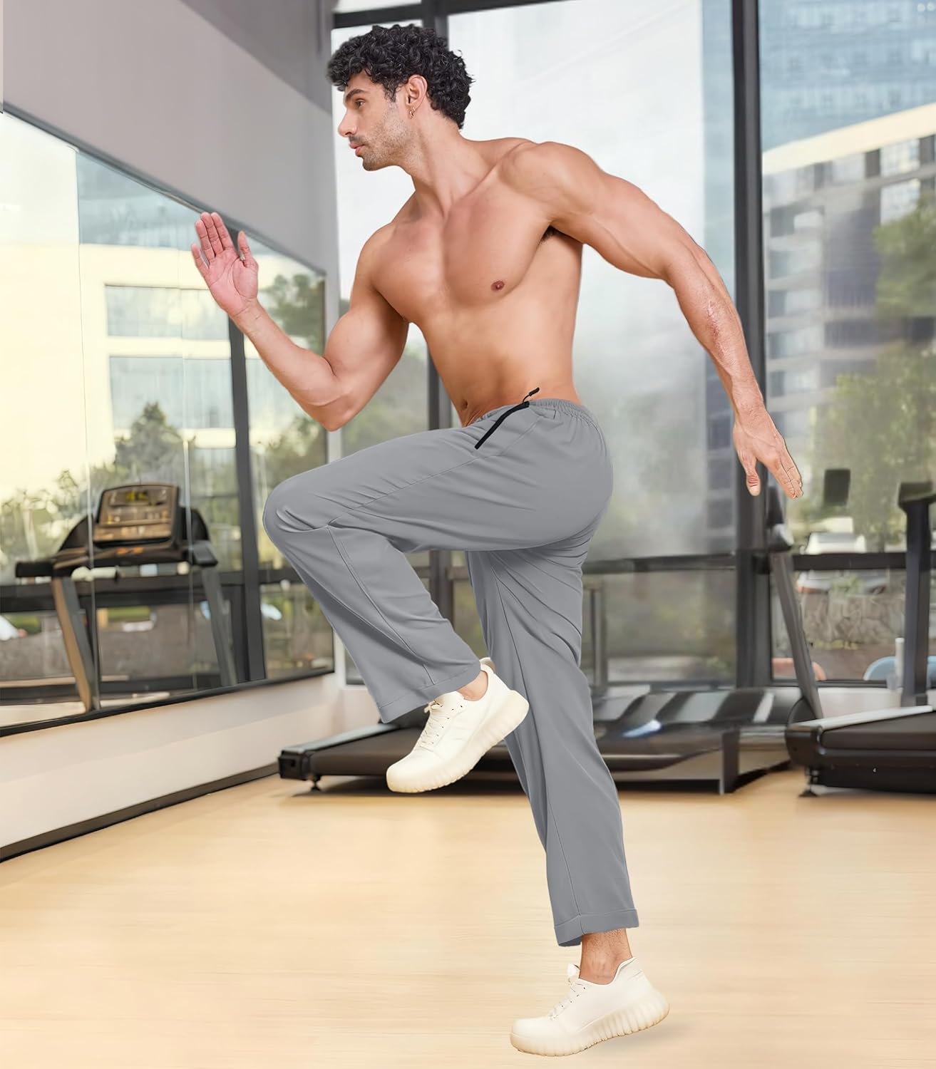 MAGNIVIT Sweatpants Track Pants Mens Athletic Stretch Pants with Zipper Pockets Quick Dry Joggers for Workout Running - Image 3