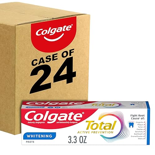 Miniatura 1 de Colgate Pasta dental blanqueadora total, refresca el aliento, blanquea los dientes y proporciona alivio de la sensibilidad, sabor a menta, paquete