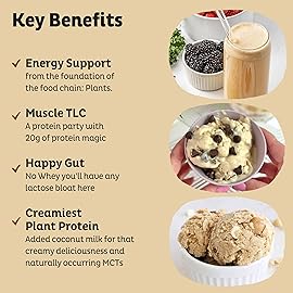 KOS Plant Based Protein Powder, Vanilla USDA Organic - Low Carb Pea Protein Blend, Vegan Superfood Rich in Vitamins & Minerals - Keto, Soy, Dairy Free - Meal Replacement for Women & Men - 10 Servings