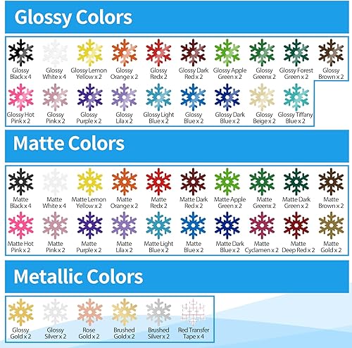 Miniatura 2 de IModeur Paquete de 100 vinilos adhesivos permanentes para Cricut, 12 x 12 pulgadas, 44 hojas de vinilo de colores surtidos (metálico, brillante y