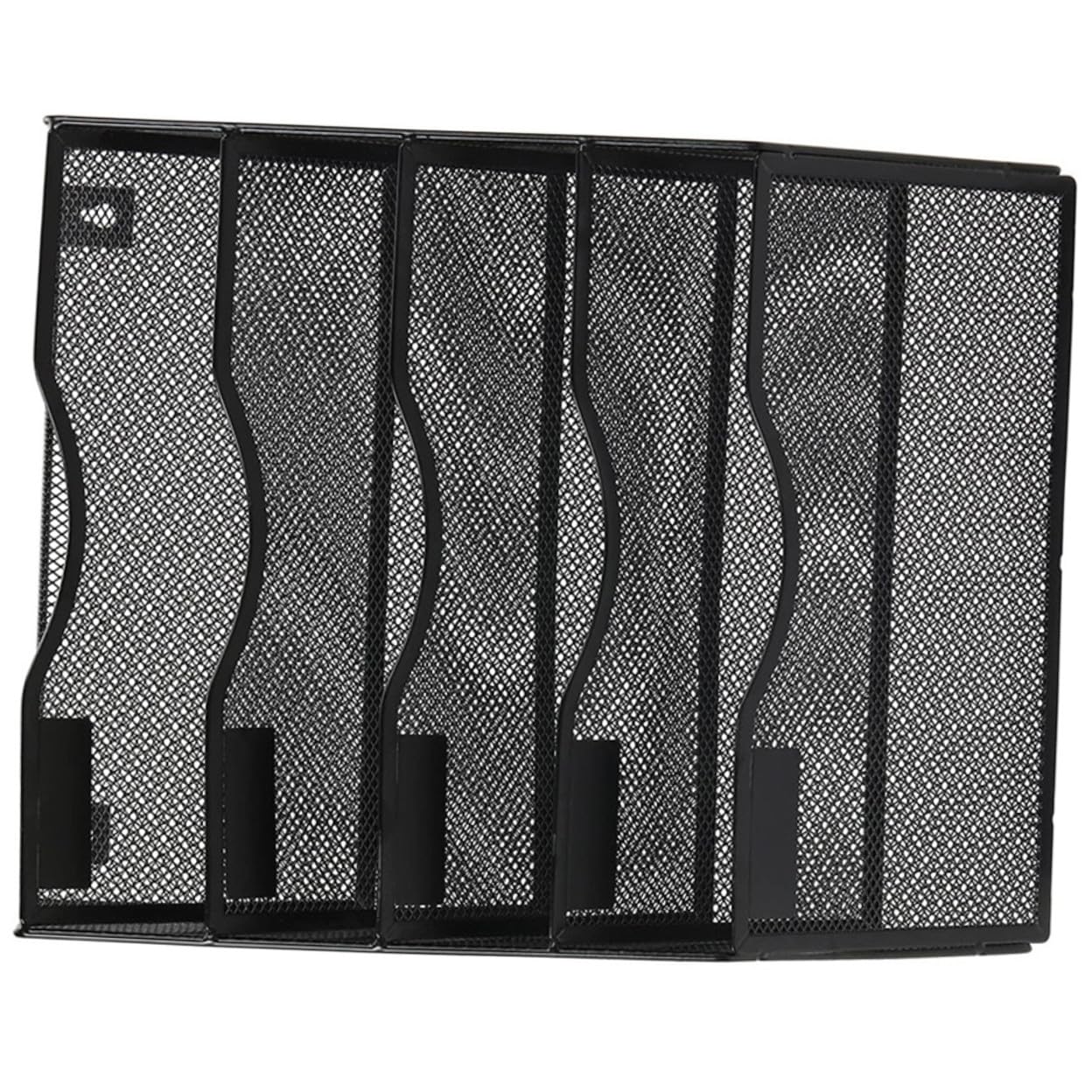 Organizador de Documentos y Archivos de Pared Metálico Estante para Revistas y Menús Soporte Mural Resistente para Oficina y Tienda Diseño de Malla Visible y Accesible Color Negro