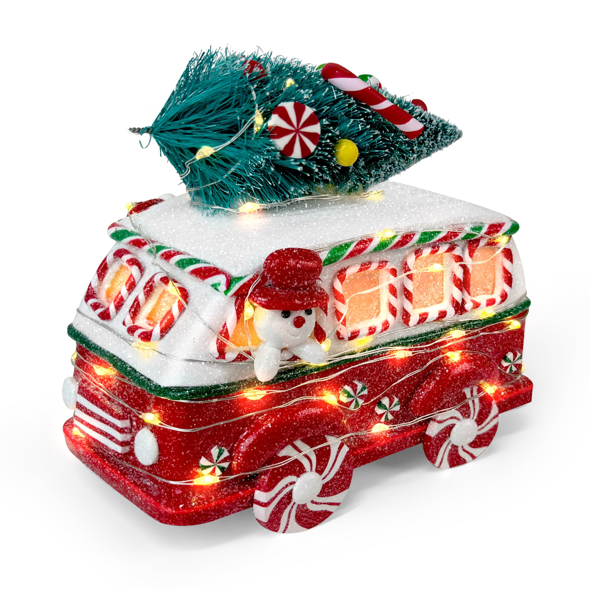 KPCB Gingerbread Vintage Red Car with Christmas Trees