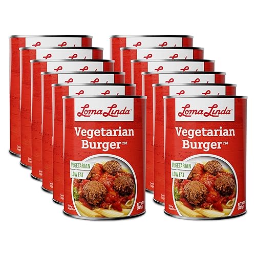 Loma Linda Hamburguesa vegetariana Vegetarian Burger (15 oz425 g) Paquete de 12 unidades