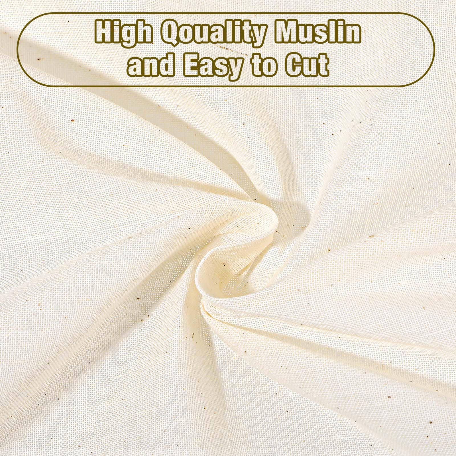 Medium Weight 63 inch x 10 Yards Muslin Fabric by Yard 100% Cotton Cloth Natural Unbleached Cotton Muslin Fabric Material for Sewing Material Apparel Cloth - Image 3