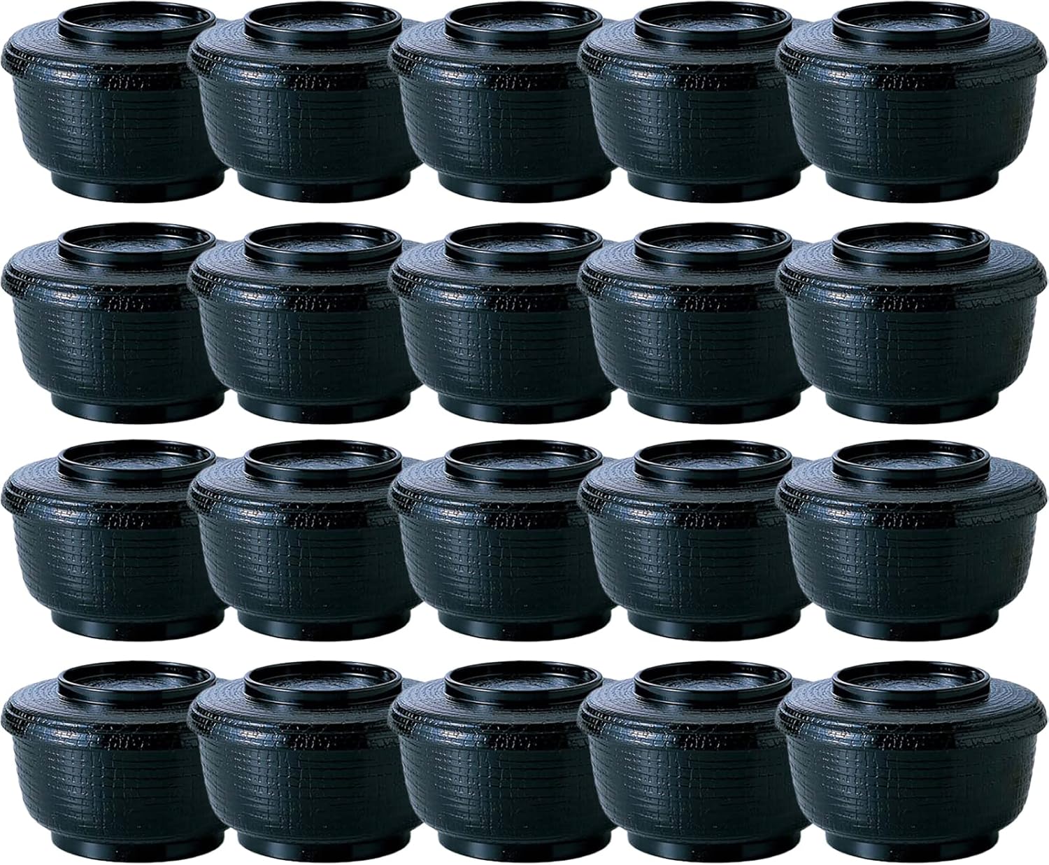 [Amazon.co.jp Exclusive] [Commercial Use Set] Fukui Craft, Heat Resistant, Made in Japan, Dishwasher Safe, Black Coating, Small (20 Guests)