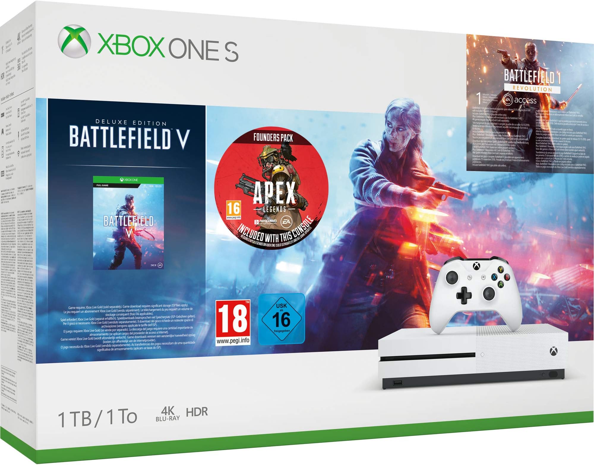 Xbox One S 1TB Battlefield V console + Apex Legends Founders Pack (Xbox One)