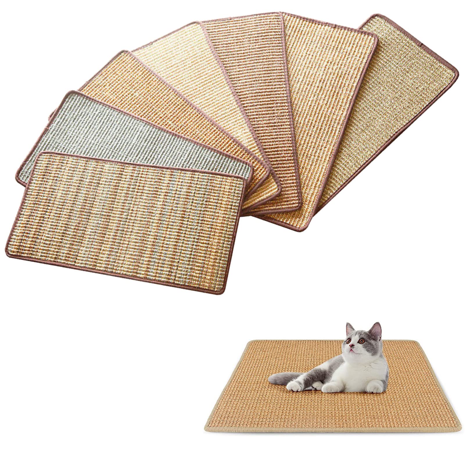 Planche à gratter pour chats Teksome : lot de 10 tapis en sisal premium de qualité