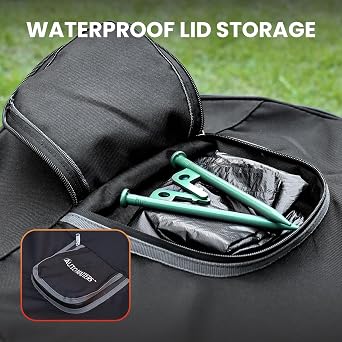 Pop-Up Trash Bin with Removable Divider, Heavy Duty Bottom, Collapsible Storage for Camping, Laundry, Storage and Garden, Waterproof and Tear Resistance Material with Air Vent