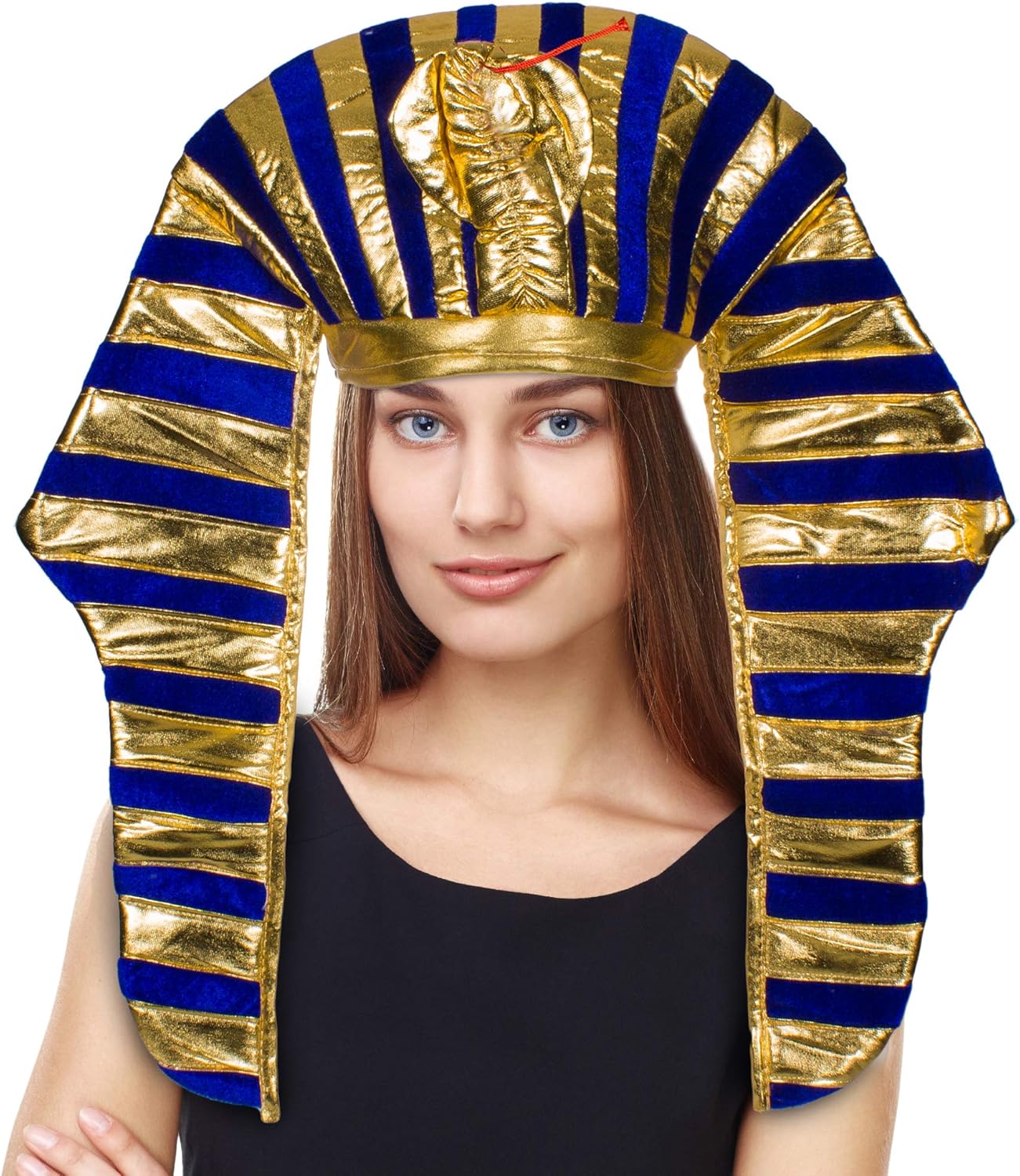 Miniatura 2 de Windy City Novelties - Sombrero de faraón egipcio dorado y azul Fiestas de disfraces, suministros de fiesta de Halloween, recuerdos de fiesta,