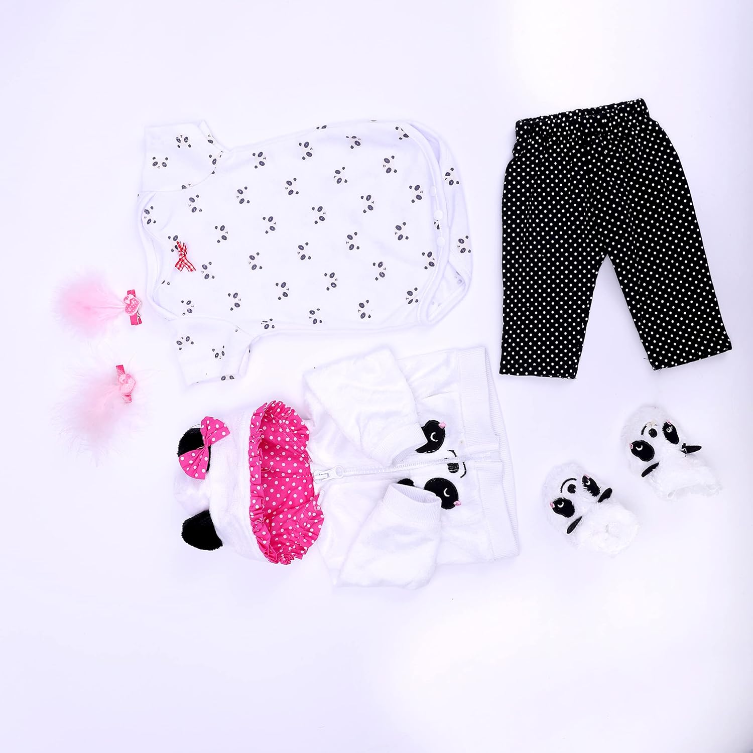 Reborn Dolls Clothes 22 inch 55cm for Reborn Baby Girl Clothing 22-23 inch Outfit Accessories 5pcs Reborn Baby Matching Clothes (White Clothes)