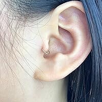 Vista 34 de Small Gold or Sterling Silver Huggie Hoop Earrings for Women Cartilage Nose Helix Tragus