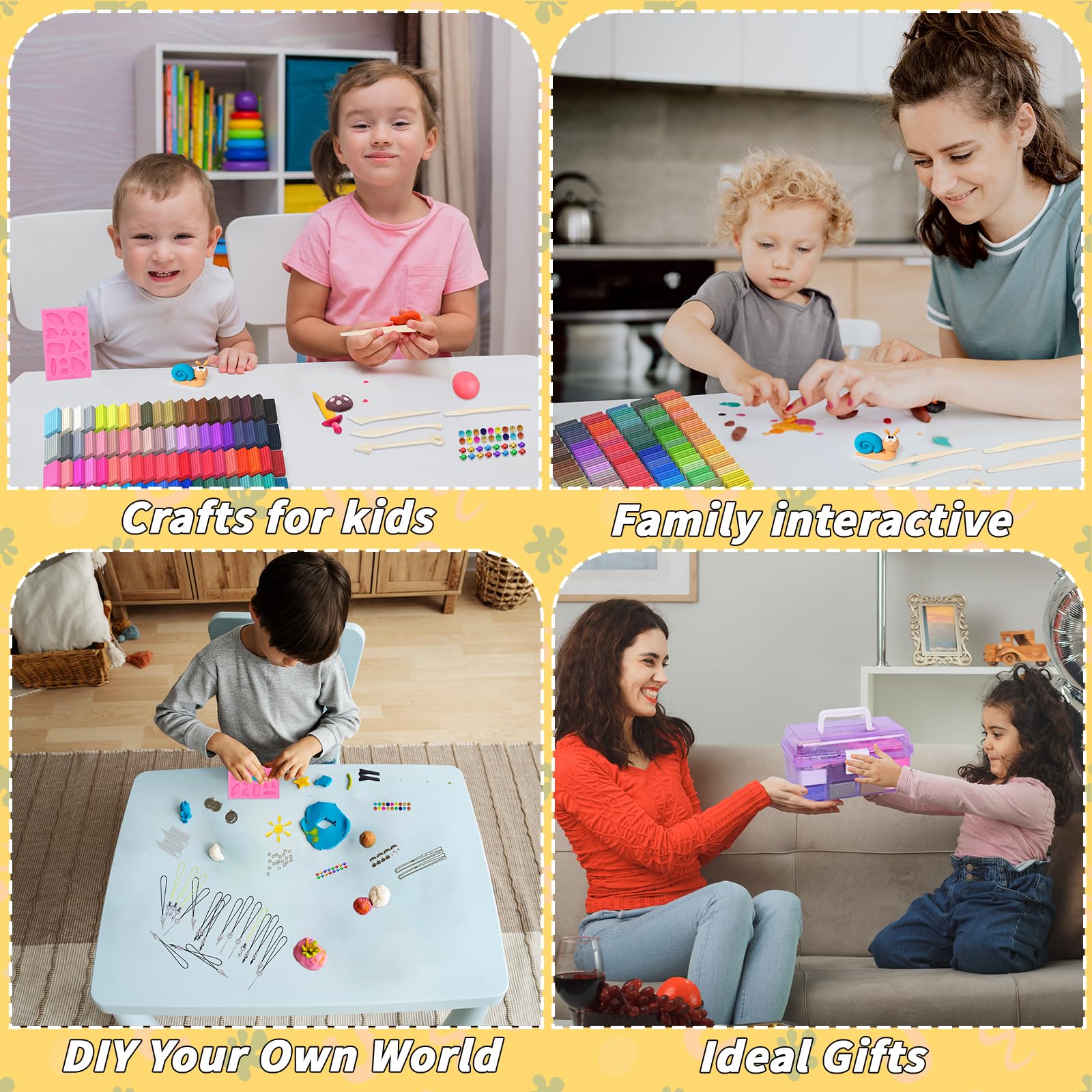 285 arcillas poliméricas de 120 colores arcilla para modelar para niños, kit de iniciación de bricolaje, modelo horneado, arcilla, moldeo no pegajoso, arcilla de bricolaje con herramienta de escultura 5