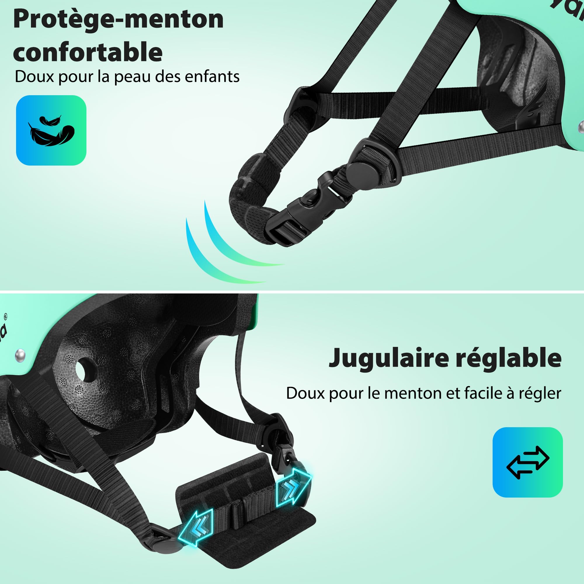 Casque pour Enfants – Casque léger pour Enfants avec Coque Rigide en ABS et Mousse EPS, réglable et Respirant, pour vélo, Trottinette, Scooter et Rollers