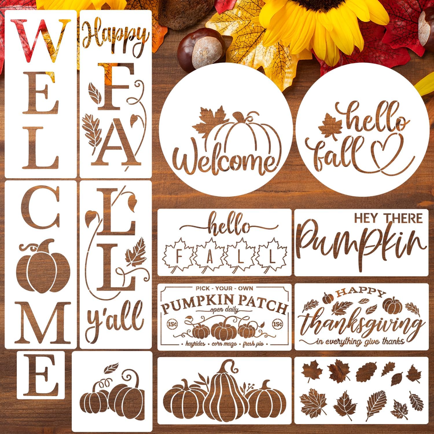 Fall Stencils for Crafts Reusable Fall Stencils for Painting on Wood