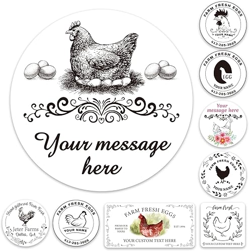 Miniatura 8 de Etiquetas adhesivas personalizadas para cartón de huevos frescos de granja personalizadas, etiquetas adhesivas de huevo de gallina de agradecimiento