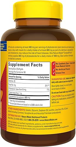 Miniatura 7 de Nature Made CholestOff Plus, Suplemento dietético para apoyo a la salud del corazón, 100 cápsulas blandas, suministro para 25 días