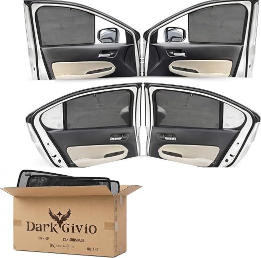 DarkGivio Car Window Sun Shade Protector for Victoris | Exact Fit Non-Magnetic Half Cut Sunshade (Set of 4/6) | UV Blocker...