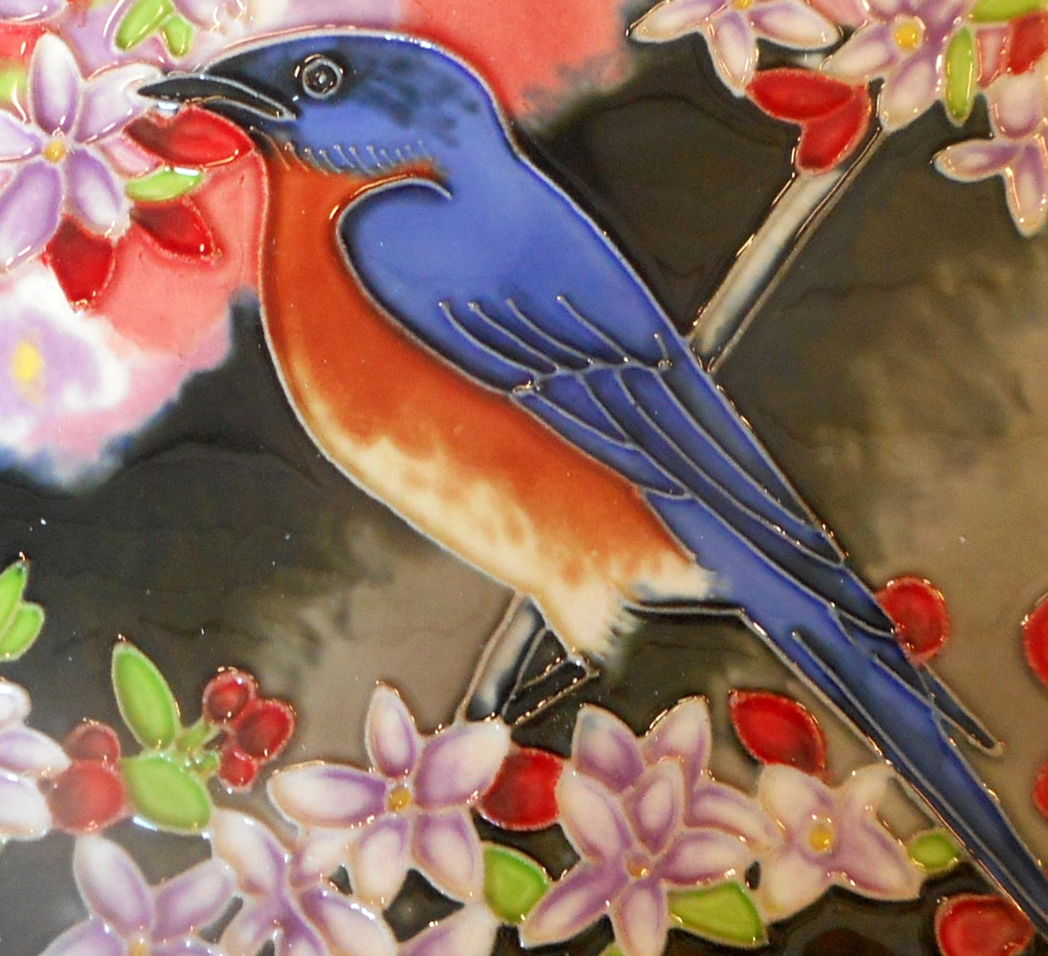 Blue Bird Hand Painted Ceramic Art Tile 6x6 inches