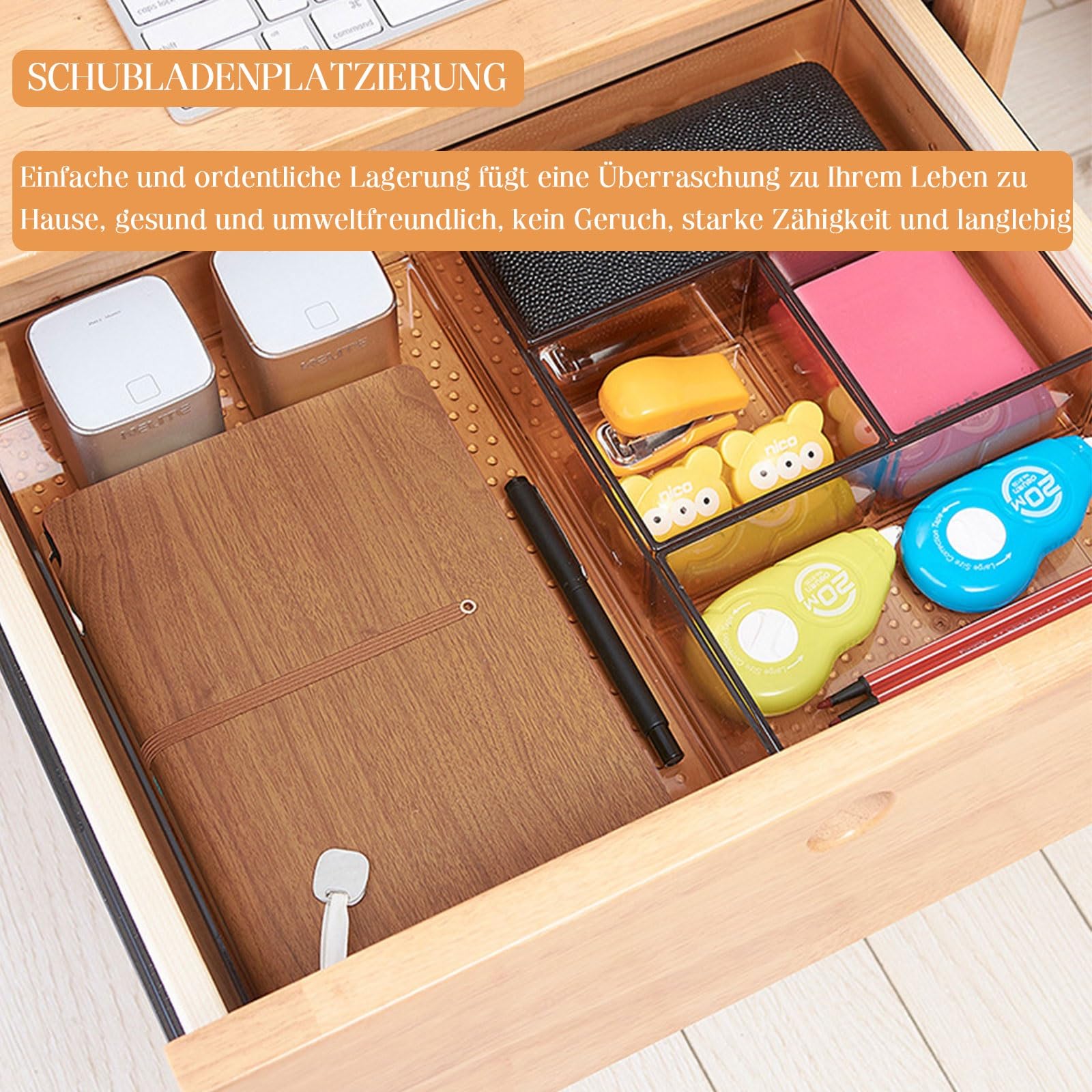 Besteckkasten für Schubladen, Schreibtisch-Aufbewahrungsbox, Make-up-Aufbewahrung, Schubladeneinsatz, Schubladen Organizer, Kunststoff Küchenutensilien für Löffel Gabeln,DIY Kombination Kasten