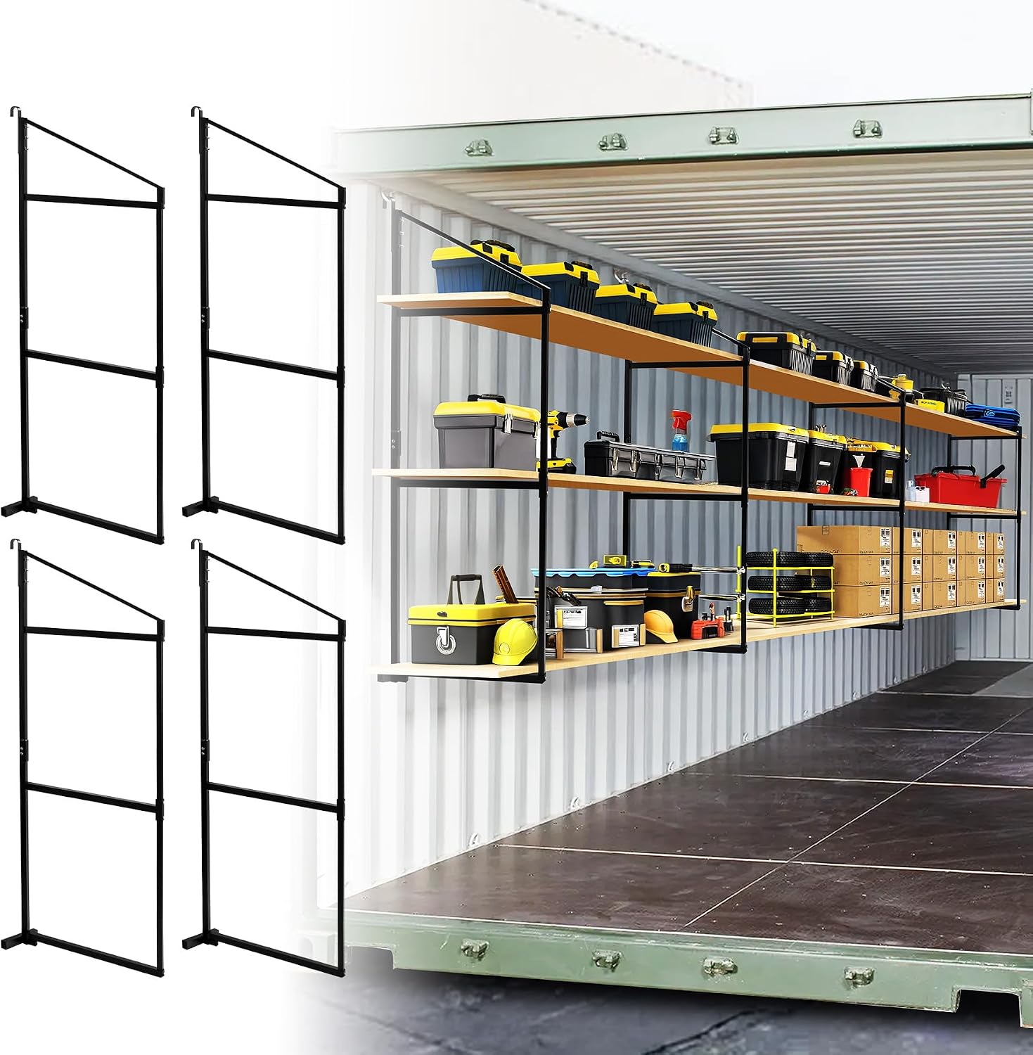 Storage Rack In Container 4 Rack 4 Pack Shipping Container Shelving Shelf Capacity up Philippines | Ubuy