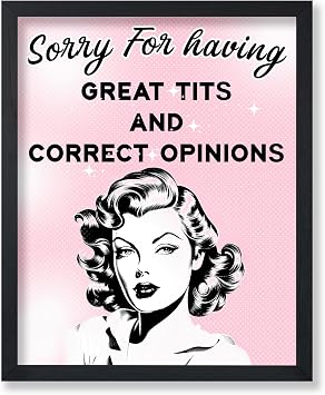 Poster Master Great Tits and Correct Opinions Print - Typography Poster - Trendy & Pop Art - Preppy Gift for Men & Women - Chic Decor for Bar, Restaurant, Apartment or Dorm - 16x20 UNFRAMED Wall Art