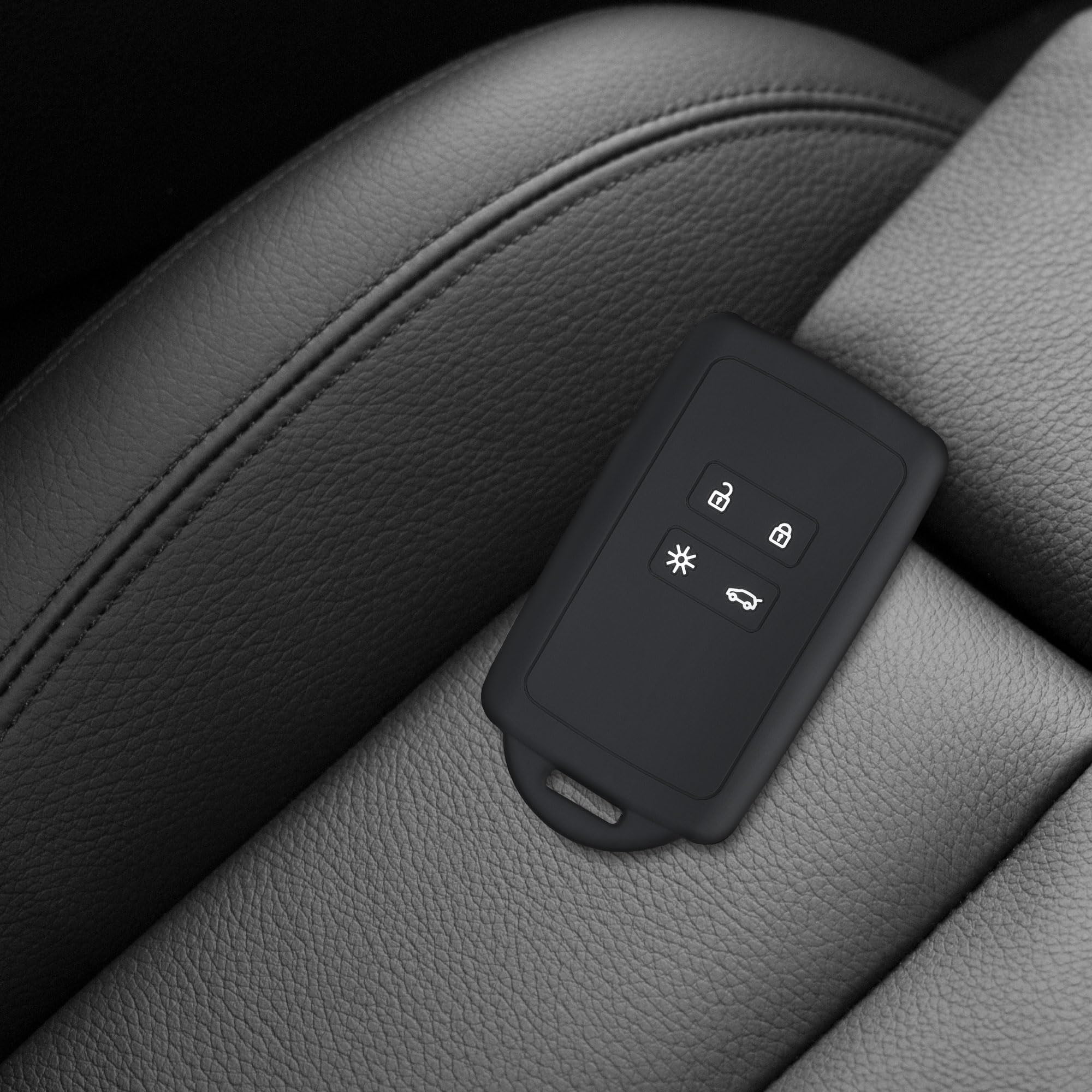 kwmobile Custodia Compatibile con Renault 4 tasti Smart Key Keyless Go Cover Chiavi Auto Silicone Sole Luna