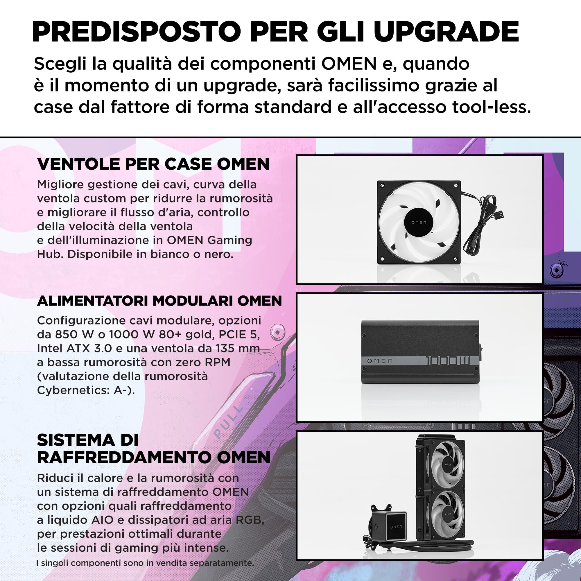 HP OMEN 35L GT16-0007sl Desktop, AMD Ryzen 7 8700F, Kingston FURY 32GB RAM, 1TB SSD, NVIDIA RTX 5070 12GB, 3 Mesi di PC Game Pass Incluso, Windows 11, Nero
