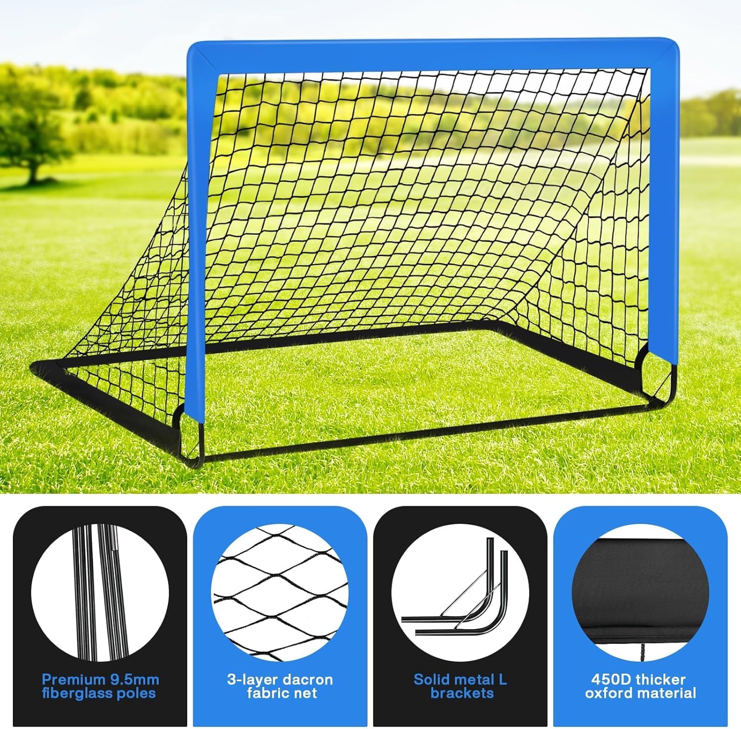 Porte da Calcio per Giardino,2 Porta Calcio Bambini da 1,2 x 0,9 m,con Borsa per Il Trasporto