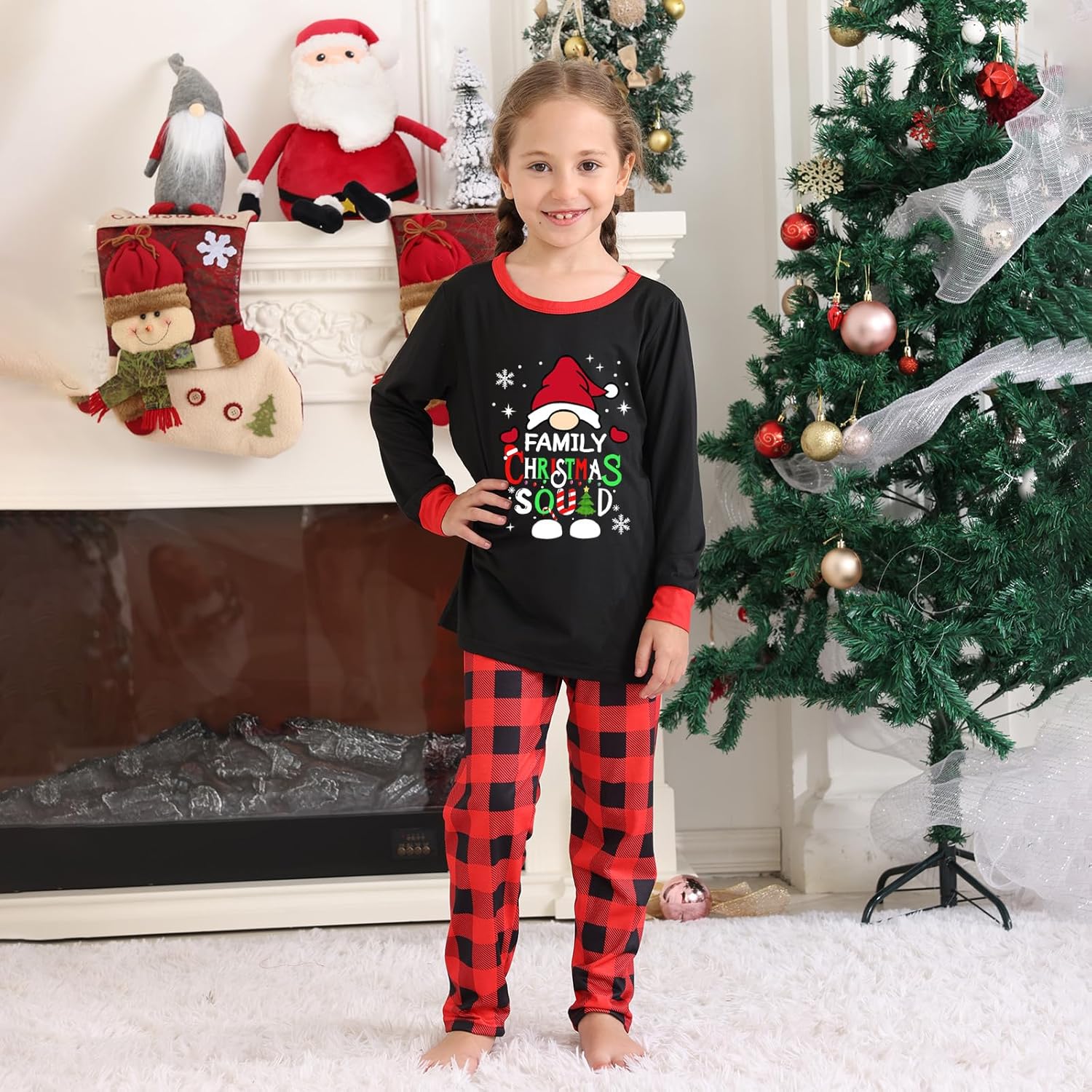Christmas Family Pajamas Sets, Christmas Family Matching Pijamas Loungewear Tree Elf Santa Pjs Holiday Jammies Set - Image 5