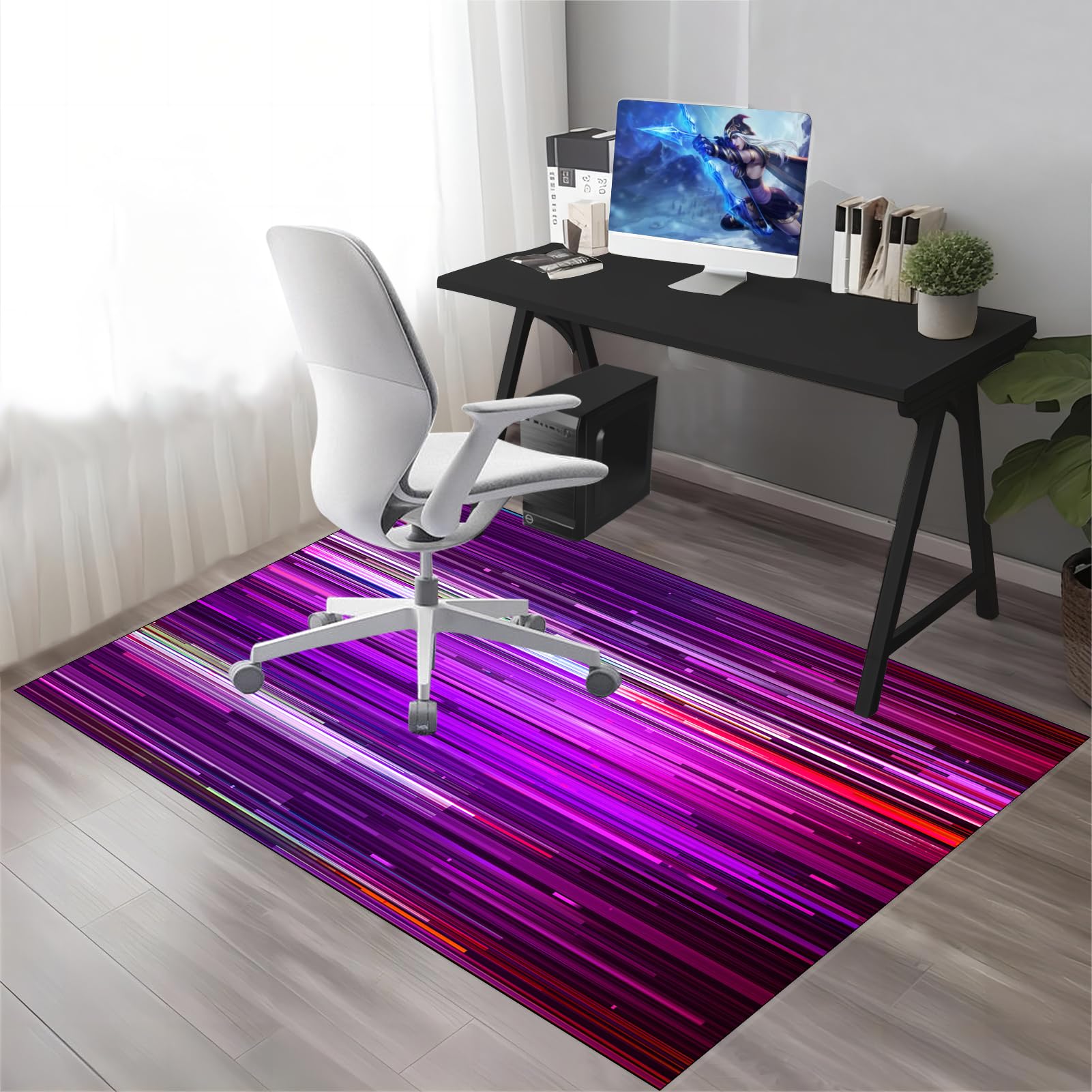 Rutschfestes Bürostuhlkissen 120 x 160 cm Teppichschoner und Gaming-Stuhl-Matte für niedrige und streifenfreie Böden mit Teppichboden