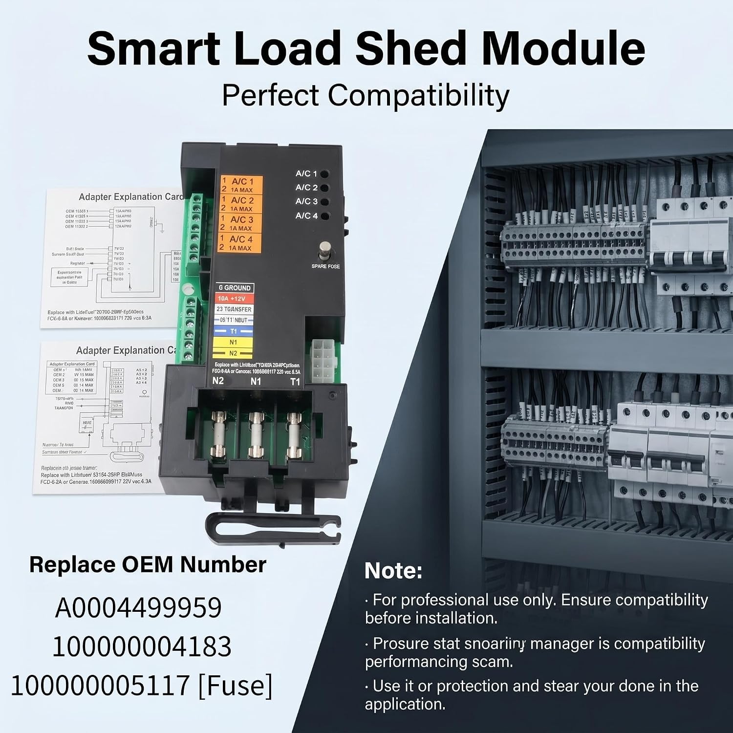 A0004499959, 10000004183 Smart AC Module Load Shed Module (SACM) w/Fuse(10000005117) Fit for Generac 100A 200A Automatic Transfer Switch
